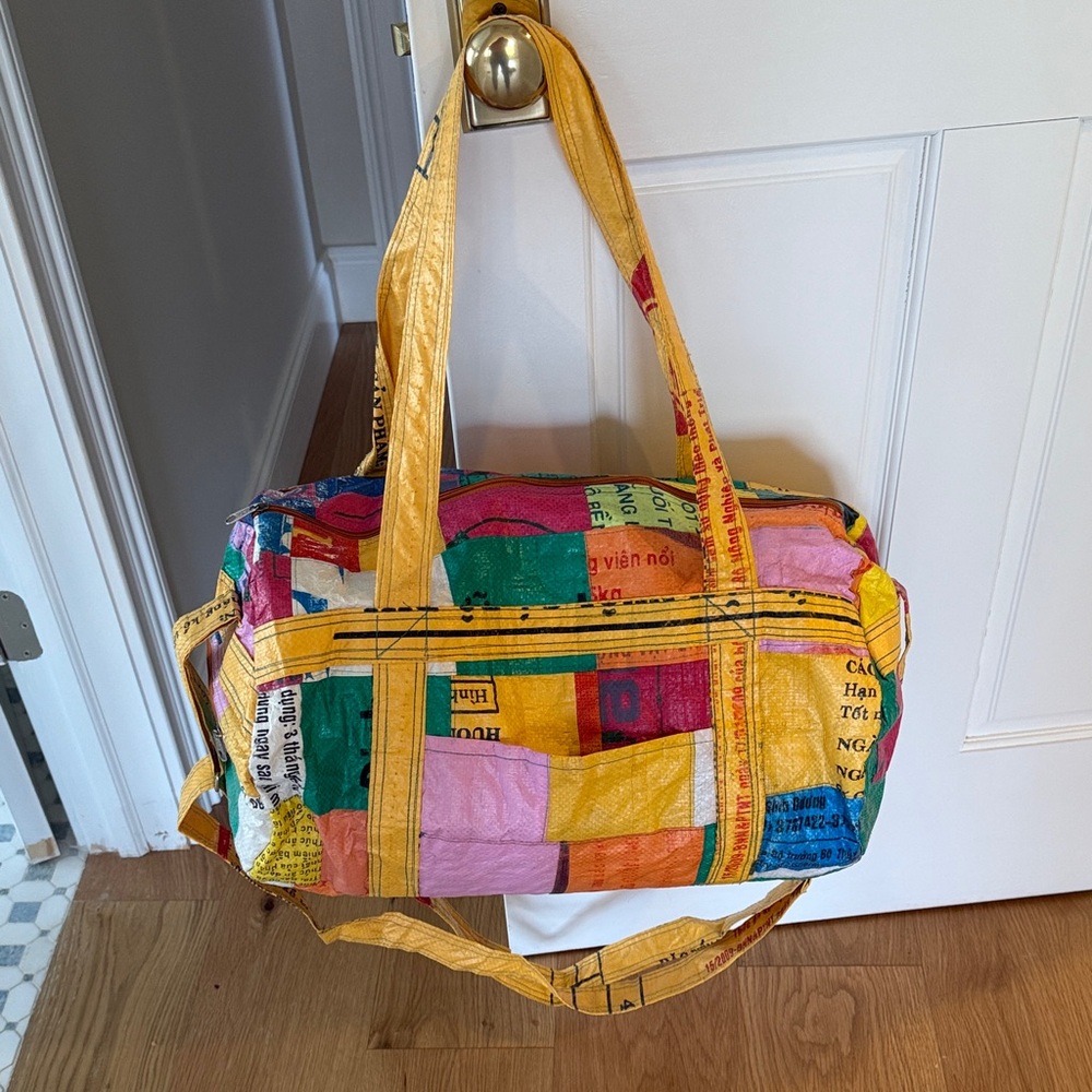 Colorful Patchwork Duffel Bag- recycled materials